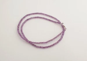 Cadena de amatista cadena de piedras preciosas fino pulido púrpura facetado 45 cm - Imagen 1 de 3