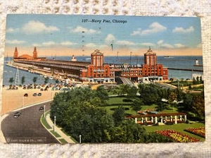 Navy Pier Chicago IL Postcard Naval Air Tech Training Center Curt Tech 1950 - Picture 1 of 6