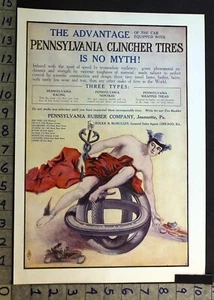1907 Pennsylvania Gummireifen Jeannette Hermes God Speed Naked Man Auto AD 35151 - Bild 1 von 1