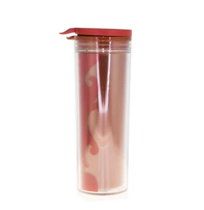 Starbucks Red Fire Wave Fall Acrylic Water Bottle Tumbler 12 Oz BPA FREE 2013 - Picture 1 of 4