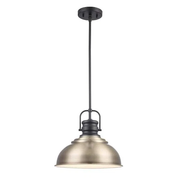 Home Decorators Collectionshelston 1-light Antique Gold Pendant With Metal Shade