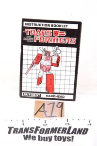 Figura de acción Hasbro G1 Transformers 1987 Hardhead Instructions Headmasters - Imagen 1 de 1