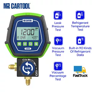 Refrigeration Digital Manifold Gauge Meter HVAC Vacuum Pressure Temp Leak Tester - Picture 1 of 12