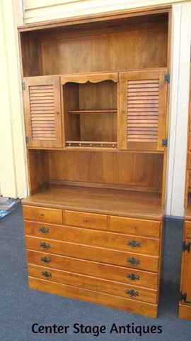 63536 ETHAN ALLEN Maple Dresser Chest with Bookcase Top Cover