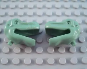 LEGO Menge 2 sandgrün Dinosaurier Tier Kopfteile - Bild 1 von 1