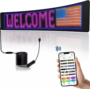 Programmable LED Scrolling Sign for Car,Flexible USB 5V LED Store Sign Bluetooth - Picture 1 of 9