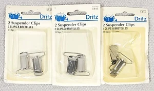 3 Pkgs. 6 SUSPENDER CLIPS 1" Dritz Hardware NEW in Pkg. #10 - Picture 1 of 2