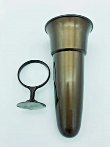 Crypt Mausoleum Bronze Vase 8.0 IN with (Epoxy) Disc Base Ring Support - Picture 1 of 19