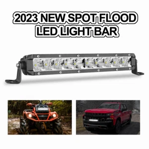 14" Slim LED Light Bar Single Row Combo For Can-Am Defender 4WD Front Bumper US - Picture 1 of 12