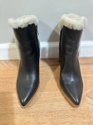 Botines de cuña de cuero, gamuza y piel de oveja MARC FISHER LTDNamsu Foto 1 de 4