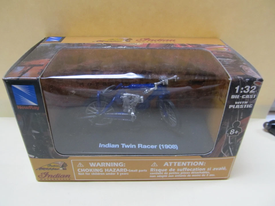 NewRay INDIAN  TWIN RACER  1908  motorcycle 1:32 diecast model toy NEW IN BOX - Image 1 of 1