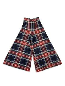 Vintage 1970s High-Waisted Plaid Wool Palazzo Wide Leg Pants USA Union Made - Picture 1 of 15