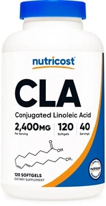 Nutricost CLA (Conjugated Linoleic Acid) 2,400mg, 120 Softgels, 40 Servings - Picture 1 of 5