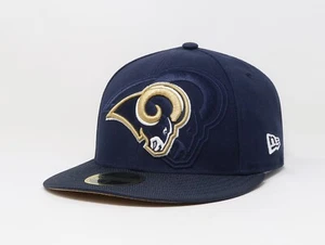 New Era 59Fifty Men Women Cap Los Angeles Rams Low Profile Navy Blue Fitted Hat - Picture 1 of 5