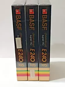 Lotto 3 BASF SHG E-240 VHS Videocassette nuove e sigillate - Zdjęcie 1 z 6