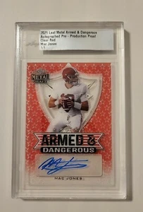 2021 Leaf Metal Armed & Dangerous Mac Jones Pre-production Proof Auto 1/1 ๐ฅ๐ฅ - Picture 1 of 4