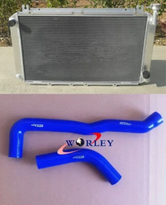 3 ROW Aluminum Radiator+ BLUE hose For NISSAN GQ PATROL Y60 4.2L Petrol TB42E MT - Picture 1 of 8