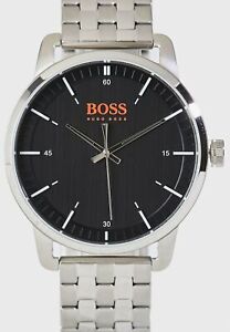 Hugo Boss Orange Armbanduhr Analog Quarzuhrwerk Uhr silber schwarz AKZEPTABEL