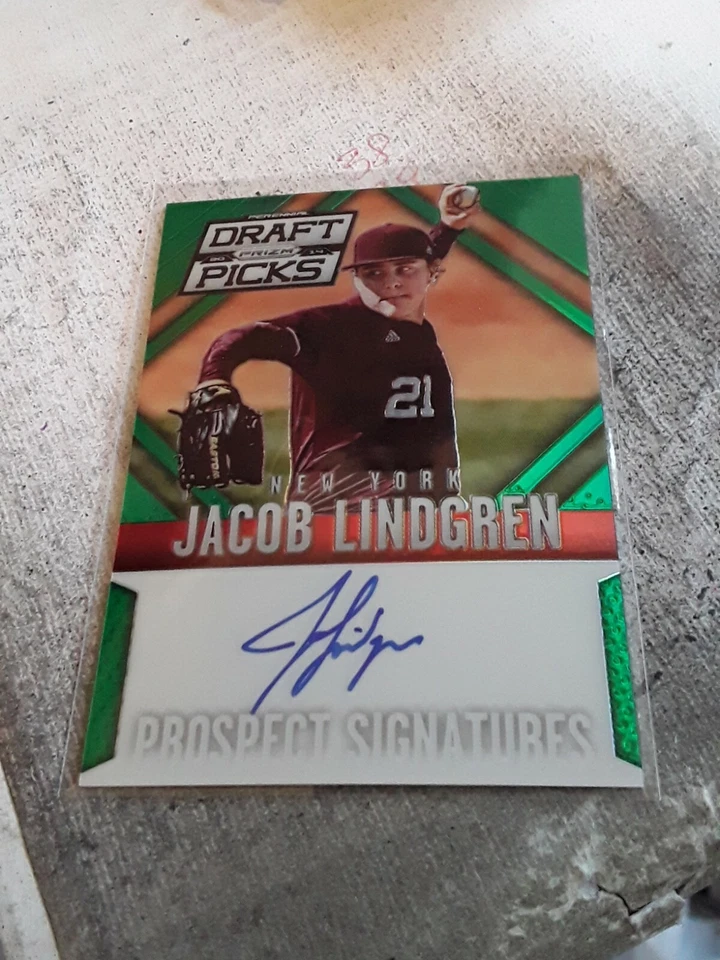 Jacob Lindgren SP Auto Green 15 Of 35 N Y Yankees 2014 Panini Draft - Image 1 of 2