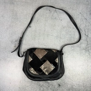 Michael Kors Leder Handtasche Schwarz Gold Umhängetasche - Bild 1 von 6