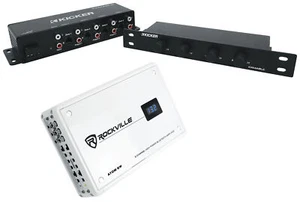 Rockville ATOM 8W 8-Channel Marine/Boat Bluetooth Amplifier+Kicker 4Zone Control - Picture 1 of 12