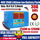48V 20AH Lithium Li-ion Battery for ≤1200W EBike Motor Scooter Electric Bicycles