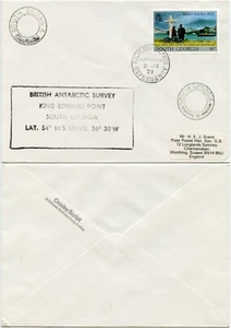 BRITISCHE ANTARKTISVERMESSUNG S.GEORGIA 1914 DOPPELRING PMK 1979 SPÄTGEBRAUCH FALKLAND - Bild 1 von 4