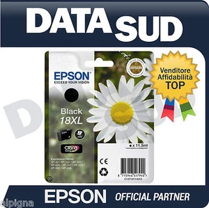 2 CARTUCCE ORIGINALI EPSON 18XL NERA BLACK INK-JET XP-305,XP-402,XP-102,XP-202 - Bild 1 von 1