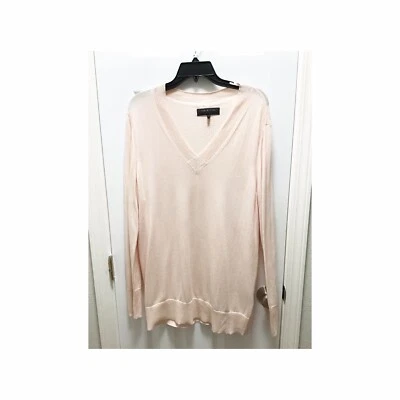 Rag & Bone Blush Pink V-Neck Sweater Womens Size Medium Relaxed Cotton - Image 1 of 4