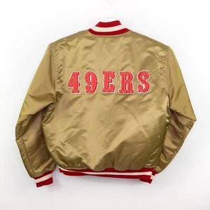 Vintage NFL San Francisco 49ers Starter Jacket 80s 90s Satin Gold Bomber Large L - Bild 1 von 11