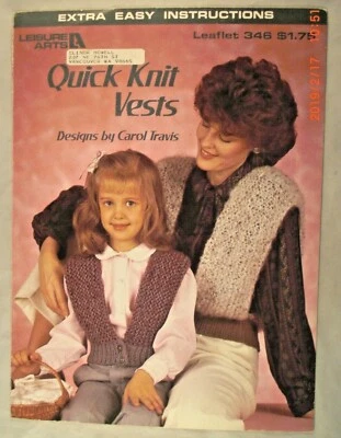 Quick Knit Vest - Leisure Arts 346 - 2 Knit Patterns - Image 1 of 2