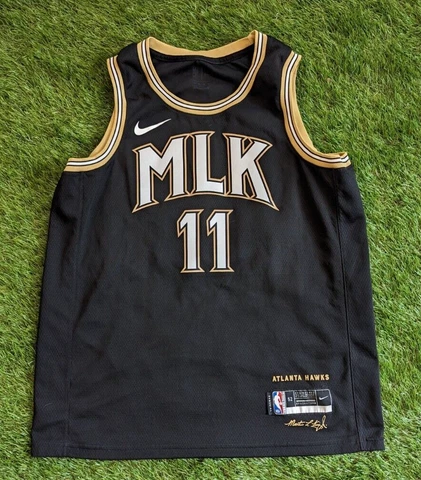 Authentic MLK Nike Trae Young #11 Atlanta Hawks City Edition Jersey Black XL 52 Cover