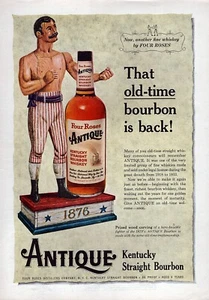 1959 Four Roses Antique Bourbon Bare-Knuckle Boxer Original Color Print Ad - Bild 1 von 1