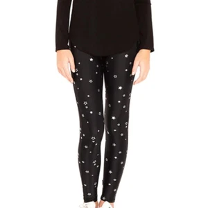 TEREZ Girl's Black Small Stars Foil Leggings #11177763 16 Years NWT - Picture 1 of 3