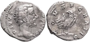 Ancient Roman Imperial Period Divus Antoninus Pius 161 AD Denarius 257/30E - Picture 1 of 1