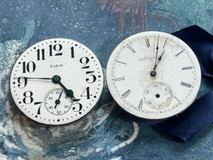 2 Elgin pocket watch movement 16s - Picture 1 of 5