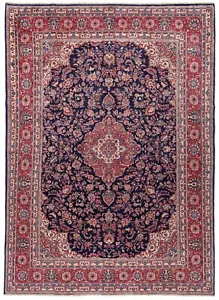 Hamedan Hand-Knotted 375 x 270 cm-Orient, Rug, Carpet, Rug, Blue - Picture 1 of 13