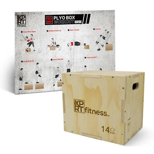 XPRT Fitness 3-in-1 Wooden Plyo Box Cross Training  Jump Workout - Picture 1 of 23