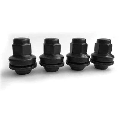 PORCAS DE RODA GENUÍNAS JAGUAR PRETAS M12X1.50 ASSENTO PLANO X 4 - XKR - Imagem 1 de 2