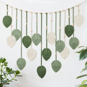 Macrame Wall Hanging Large Macrame Leaves Tapestry Wall Hanging Decoration Bo... - Picture 1 of 7