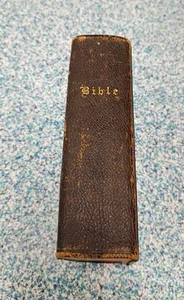 Holy Bible Old and New Testaments American Bible Society 1868 Pocket Size/ Nice  - Picture 1 of 23