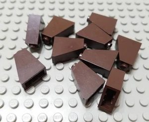 LEGO Lot of 10 Dark Brown 2x1x2 Slope Pieces - Picture 1 of 1