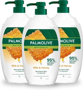 Palmolive Naturals Body Wash Milk & Honey 3L (3x1L) Moisturizing - Picture 1 of 5
