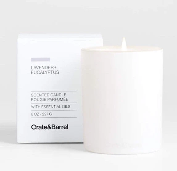 Crate & Barrel Lavender + Eucalyptus Scented Candle ~ 8 oz. - Image 1 of 4