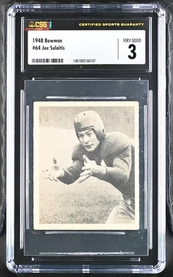 1948 Bowman #64 Joseph Sulaitis New York Giants – Rookie Card - CSG 3.5 VG+  - Image 1 of 2