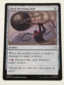 Magic The Gathering Universes Beyond: Spider-man Steel Wrecking Ball 0177 casi nuevo - Imagen 1 de 2