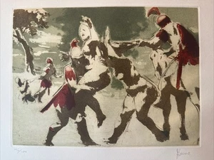 “Rape Of Sabines” Jack Levine 1965 Colored Aquatint & Etching Numbered Signed - Picture 1 of 14