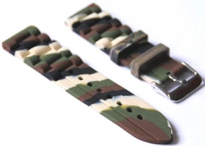Cinturino orologi Eichmüller 18 mm caucciù mimetico Ann-Katrien modello camouflage - Foto 1 di 4