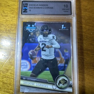 Shedeur Sanders Bowman Chrome U 1st Bowman NXG Gem Mint 10 Topps 2023 - image 1 of 4