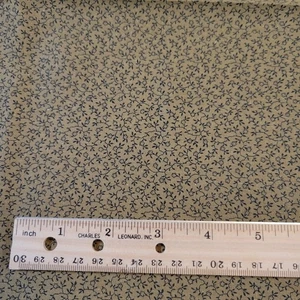Cotton Fabric Tiny Black Flowers on Brown 1 Yard x 44" Small Floral Print Boho - Picture 1 of 7